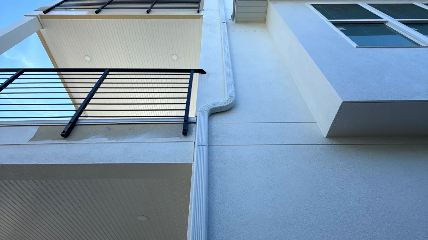 Downspout installation on a Florida home